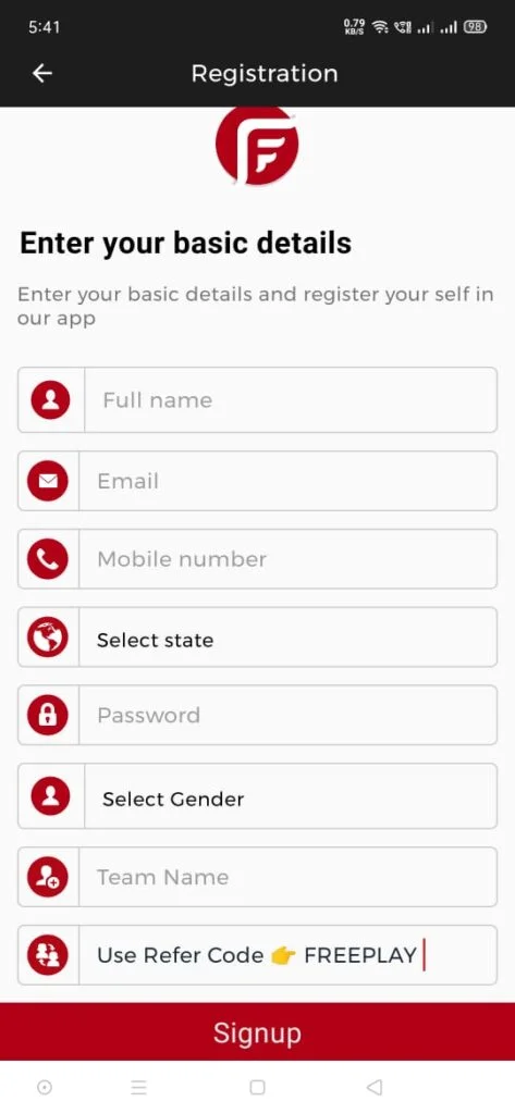 fantafeat Referral code