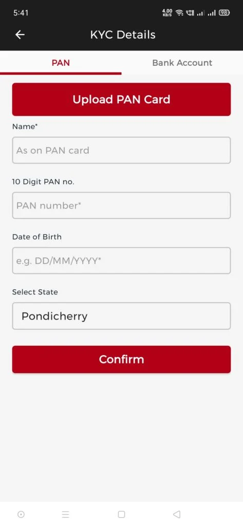 Fantafeat Pan card verification