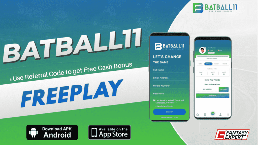 BatBall11 Fantasy App Referral Code