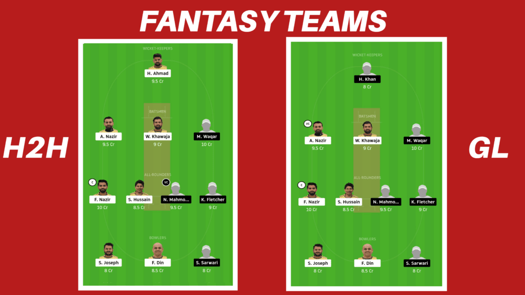ZNCC vs SGCC Dream11 Team