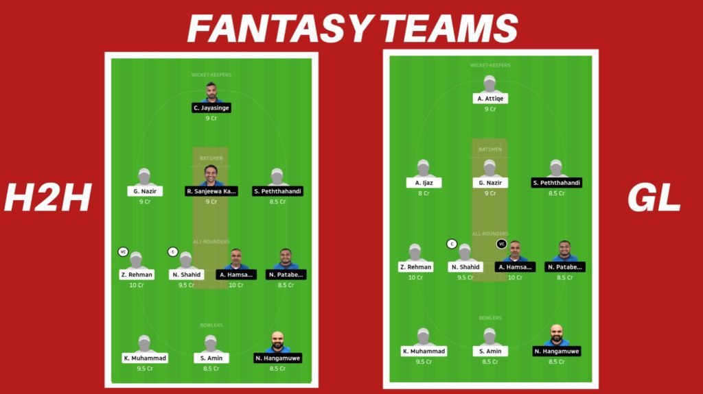 GHC vs VCC Dream11 Team
