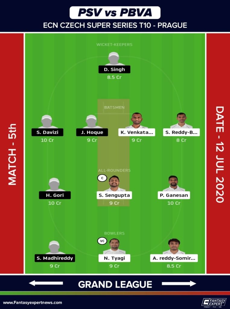 PSV vs PBVA Dream11 Team