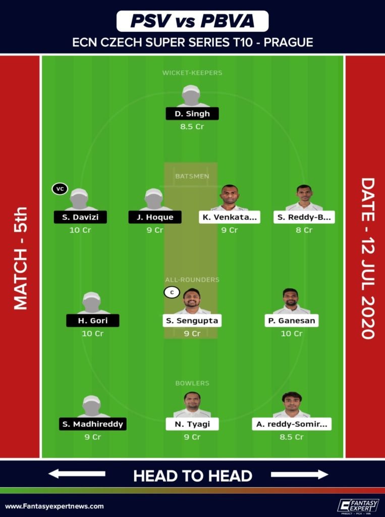 PSV vs PBVA Dream11 Team