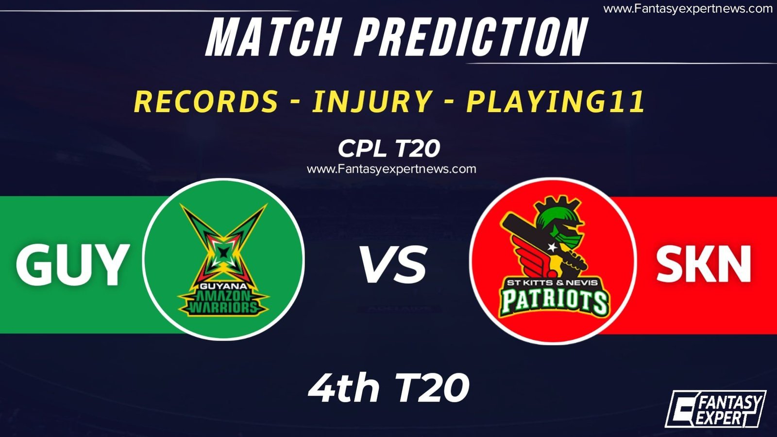 GUY vs SKN Dream11 Match Prediction GUY vs SKN Dream11 Match Prediction