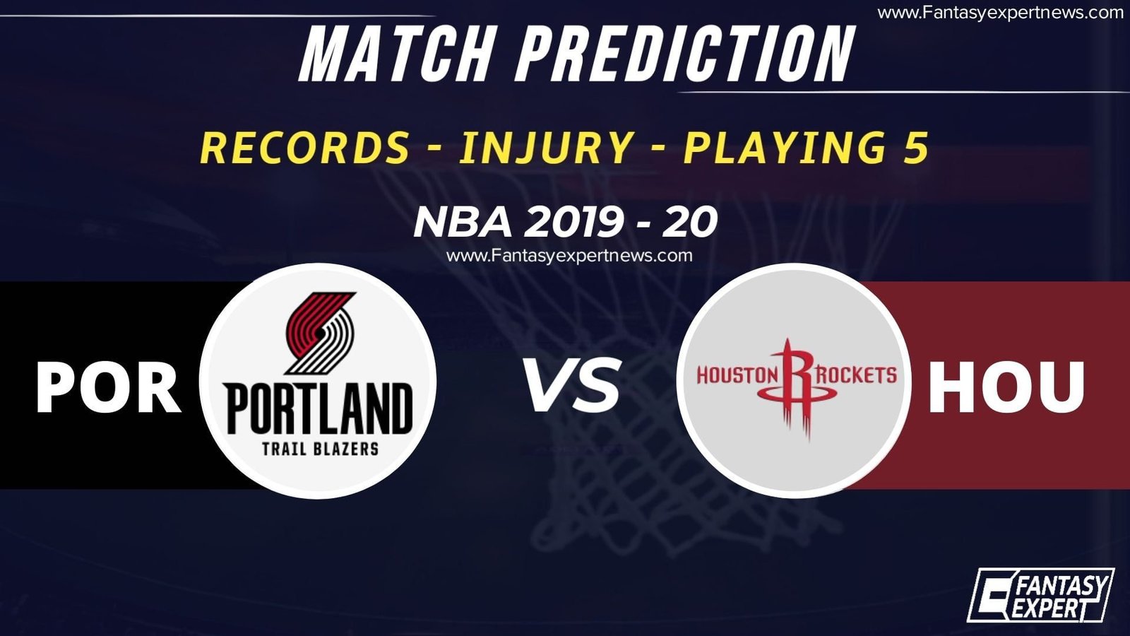 POR vs HOU Dream11 Team Prediction POR vs HOU Dream11 Team Prediction