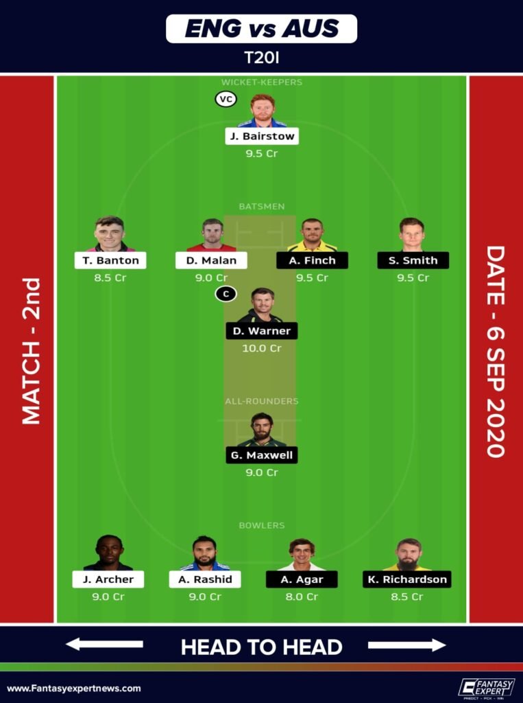 ENG vs AUS Dream11 Team Prediction