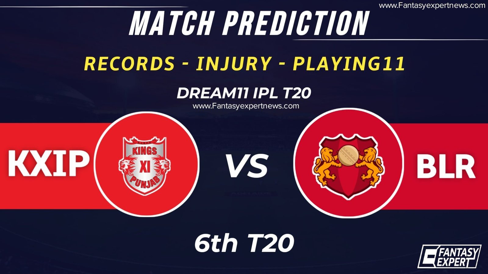 KXIP vs BLR Today Dream11 Team KXIP vs BLR Today Dream11 Team