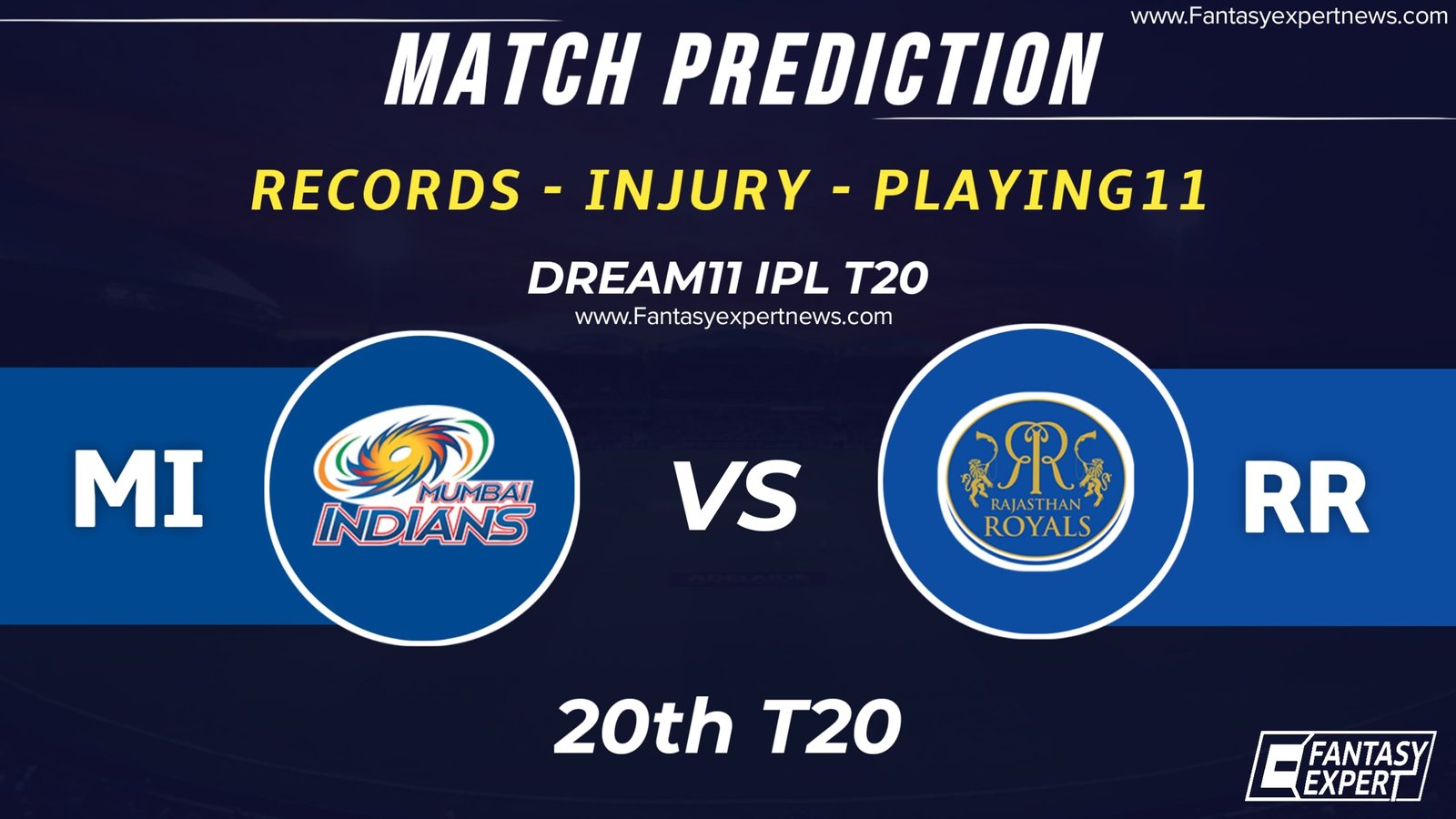 MI vs RR Dream11 Team Prediction MI vs RR Dream11 Team Prediction