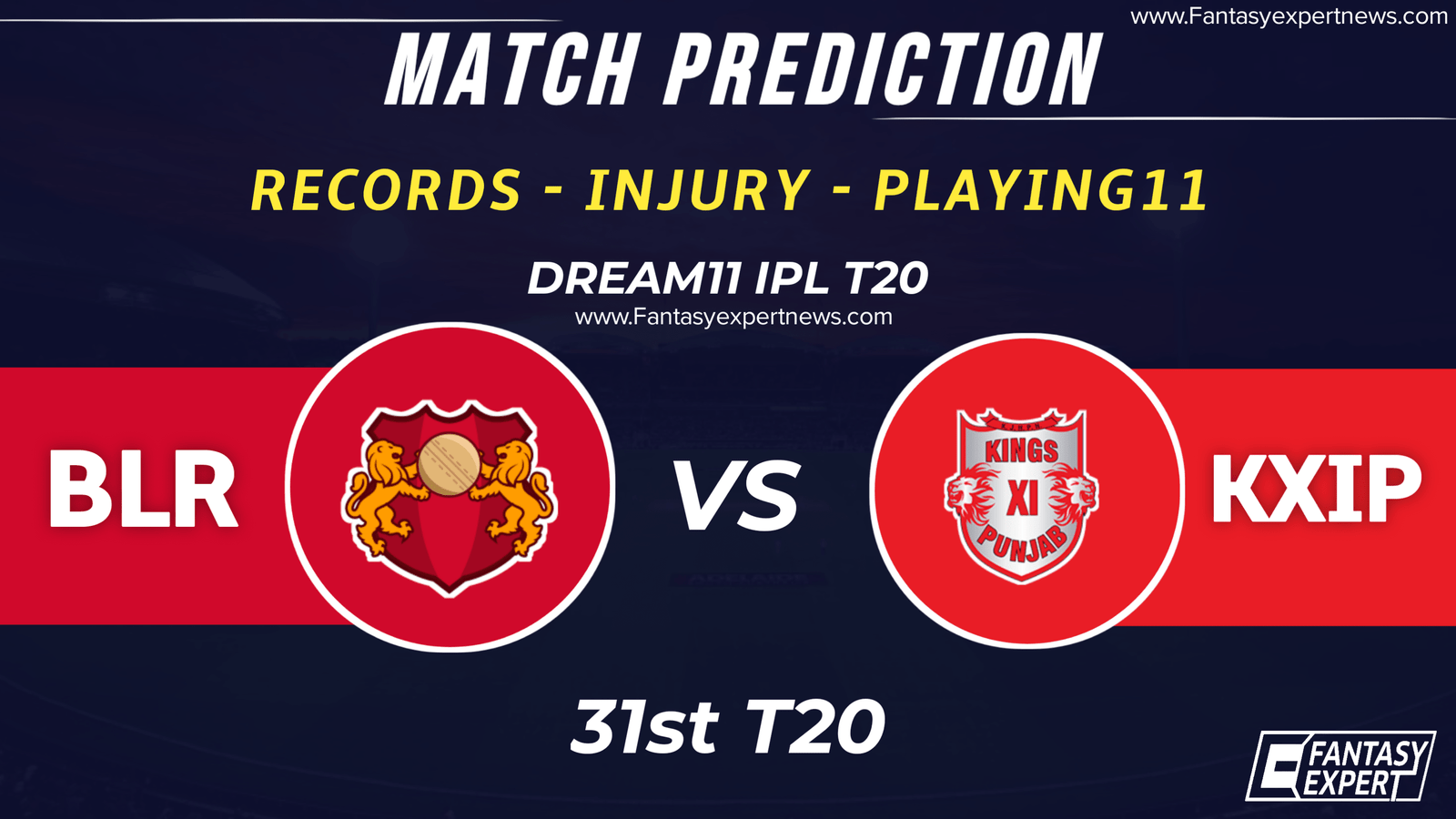 BLR vs KXIP Dream11 Team Prediction BLR vs KXIP Dream11 Team Prediction
