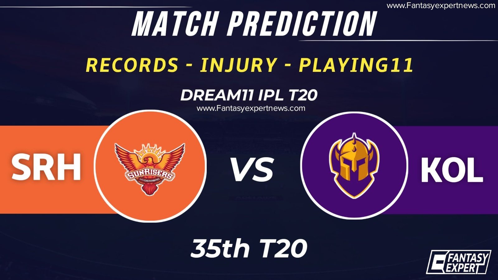 SRH vs KOL Dream11 Team Prediction SRH vs KOL Dream11 Team Prediction