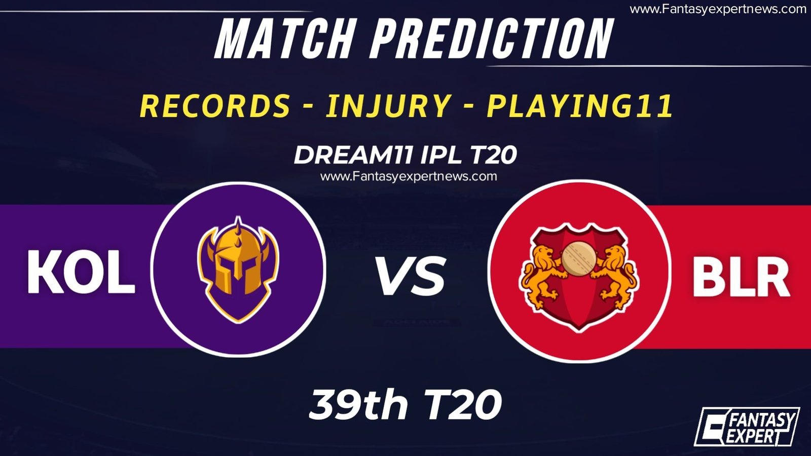 KOL vs BLR Grand League Team for Dream11 KOL vs BLR Grand League Team for Dream11