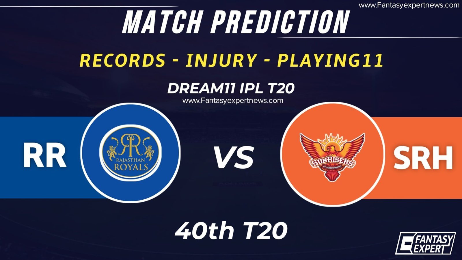 RR vs SRH Dream11 Prediction RR vs SRH Dream11 Prediction