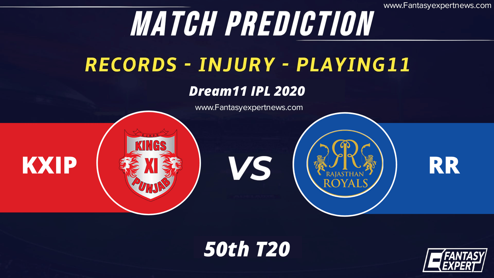 MUN(12) KXIP vs RR Dream11 Prediction