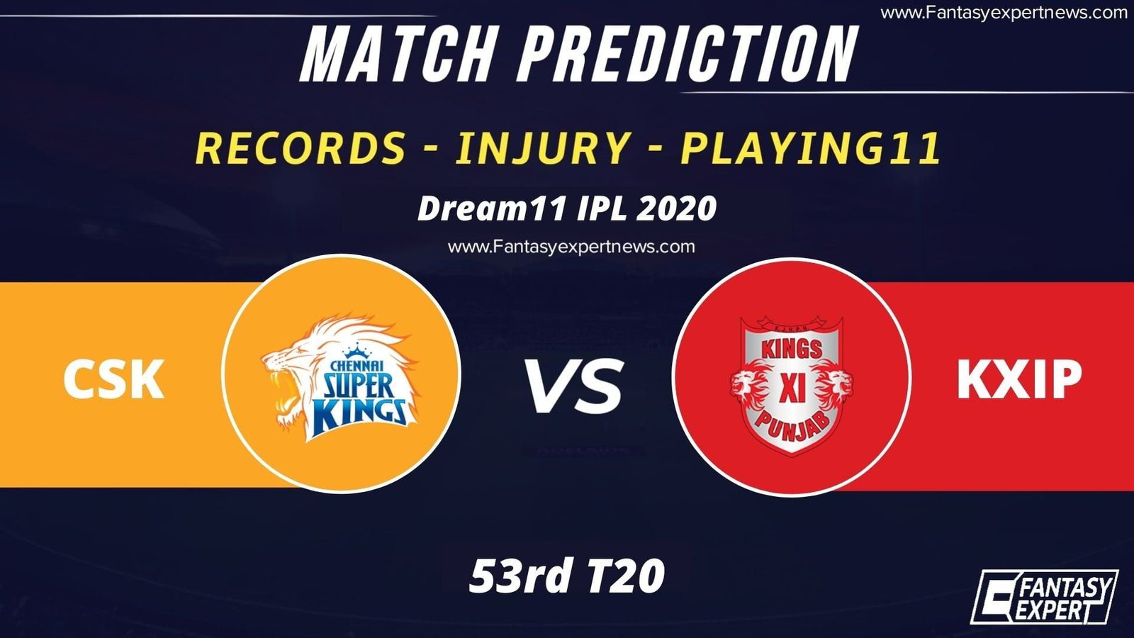 CSK vs KXIP Dream11 Team Predicion CSK vs KXIP Dream11 Team Predicion