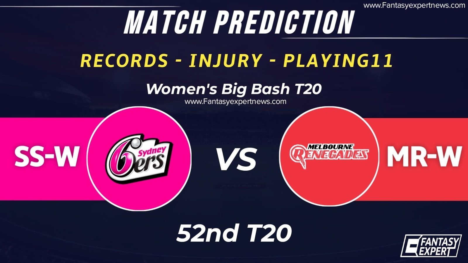 SS-W vs MR-W Dream11 Team