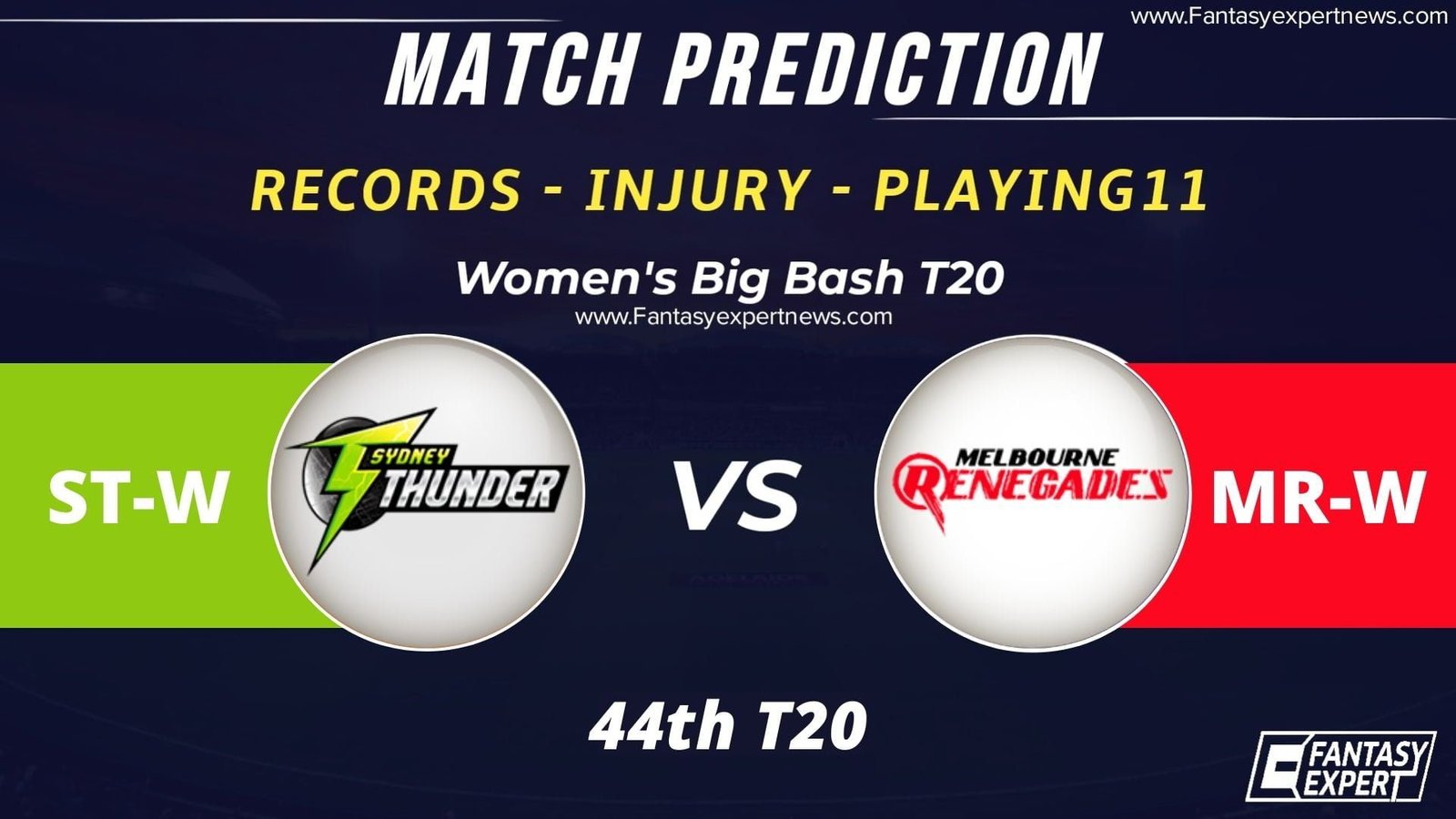 ST-W vs MR-W Dream11 Prediction ST-W vs MR-W Dream11 Prediction