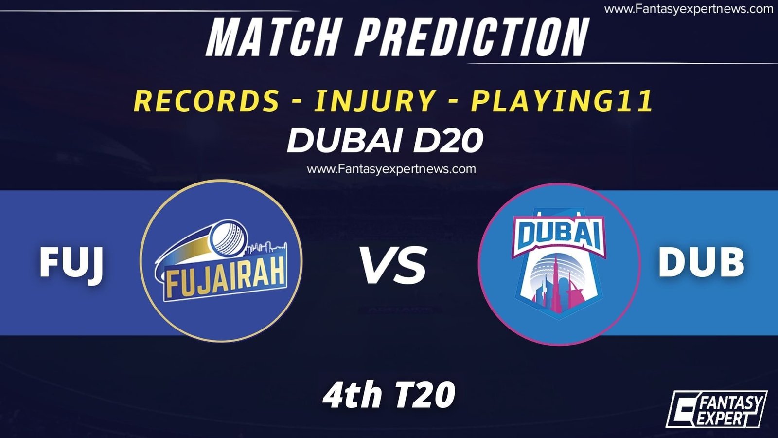 FUJ vs DUB Player Stats FUJ vs DUB Player Stats