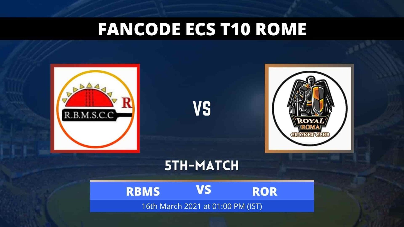 RBMS vs ROR Dream11 Team RBMS vs ROR Dream11 Team
