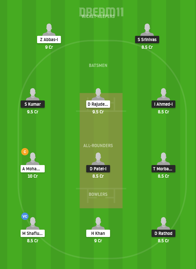 KCC vs BBS Dream11 Team Prediction for Grand League
