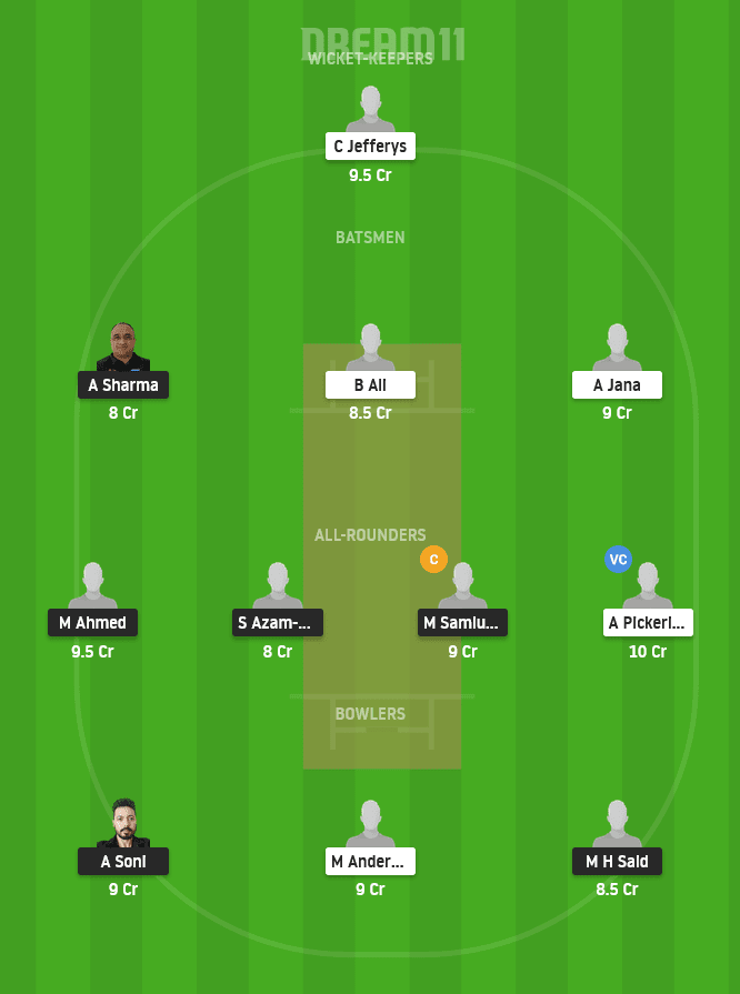 KSV vs THCC Dream11 Team Prediction for Small League