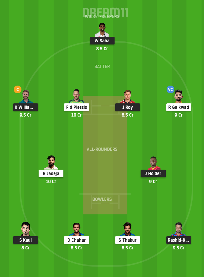 SRH vs CSK Dream11 Team Prediction for Grand League