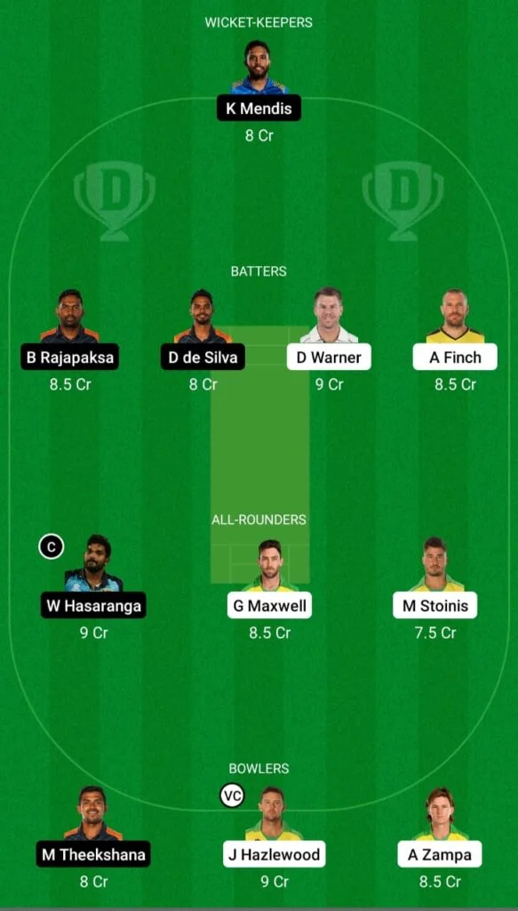 AUS vs SL Dream11 Team Prediction Small League
