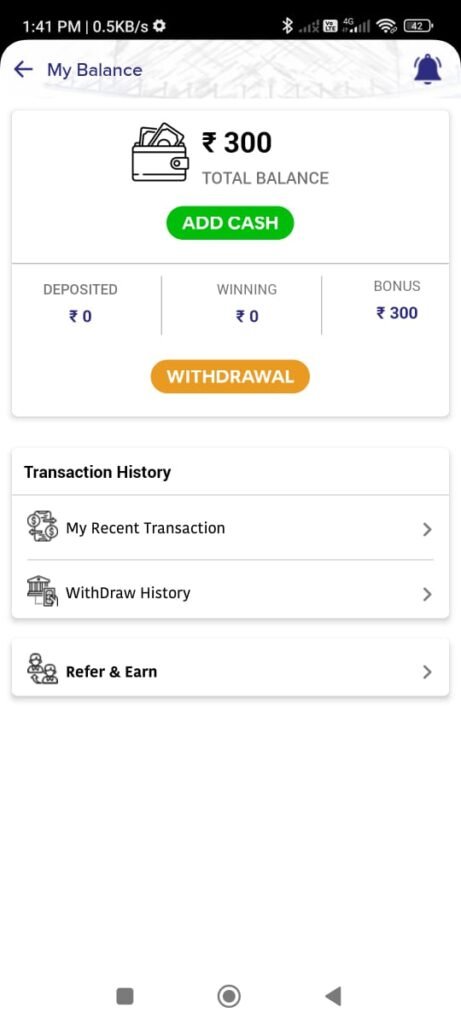 Withdrawal amount from Choic11 App