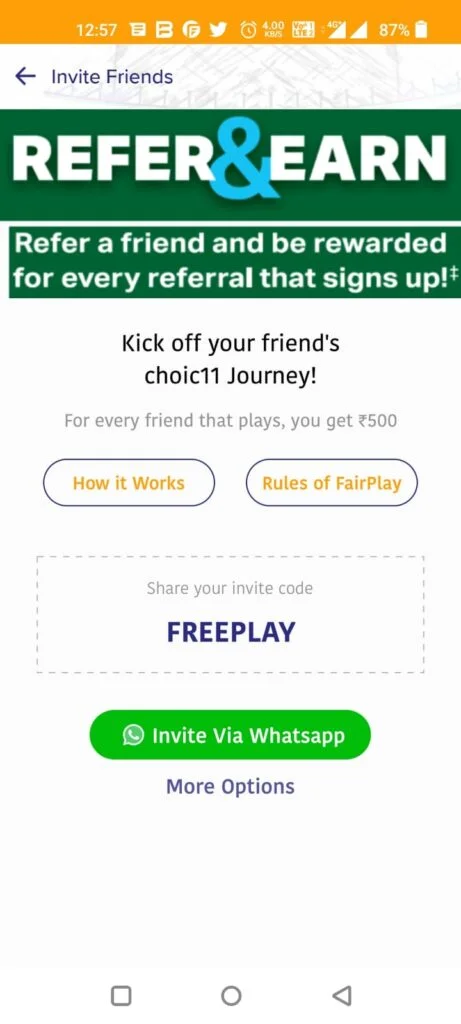 Choic11 Referral Code