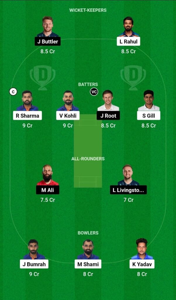 IND Vs ENG Dream11 Team Prediction For Grand League