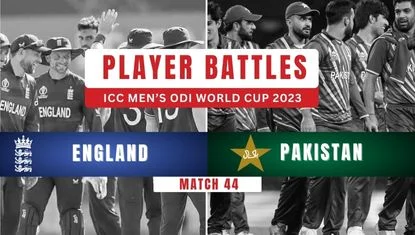 ENG vs PAK Player Battle, 44th Match ODI ICC Cricket World Cup 2023, England vs Pakistan Batsman vs Bowlers Cricket Matchups