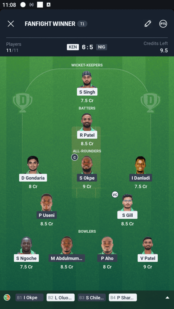 KEN vs NIG Dream11 Prediction Today Match, 17th T20I, Pearl of Africa T20I Series, 2025