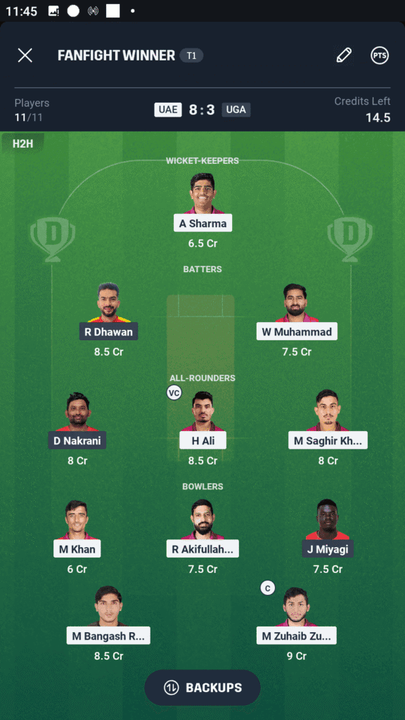 UAE vs UGA Dream11 Prediction Today Match, 18th T20I, Pearl of Africa T20I Series, 2025