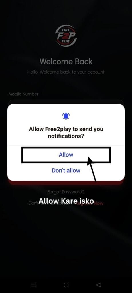 FREE2PLAY App Notifications - Allow for Match Updates