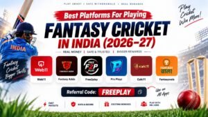 Best fantasy cricket platforms in India 2026-27 with Web11, Fantasy Adda, Free2play, Pro Playz, Calc11 and Fantasywala referral code FREEPLAY